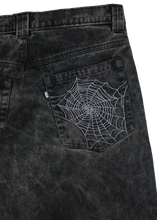 Load image into Gallery viewer, 'Web' Jeans Washed Black