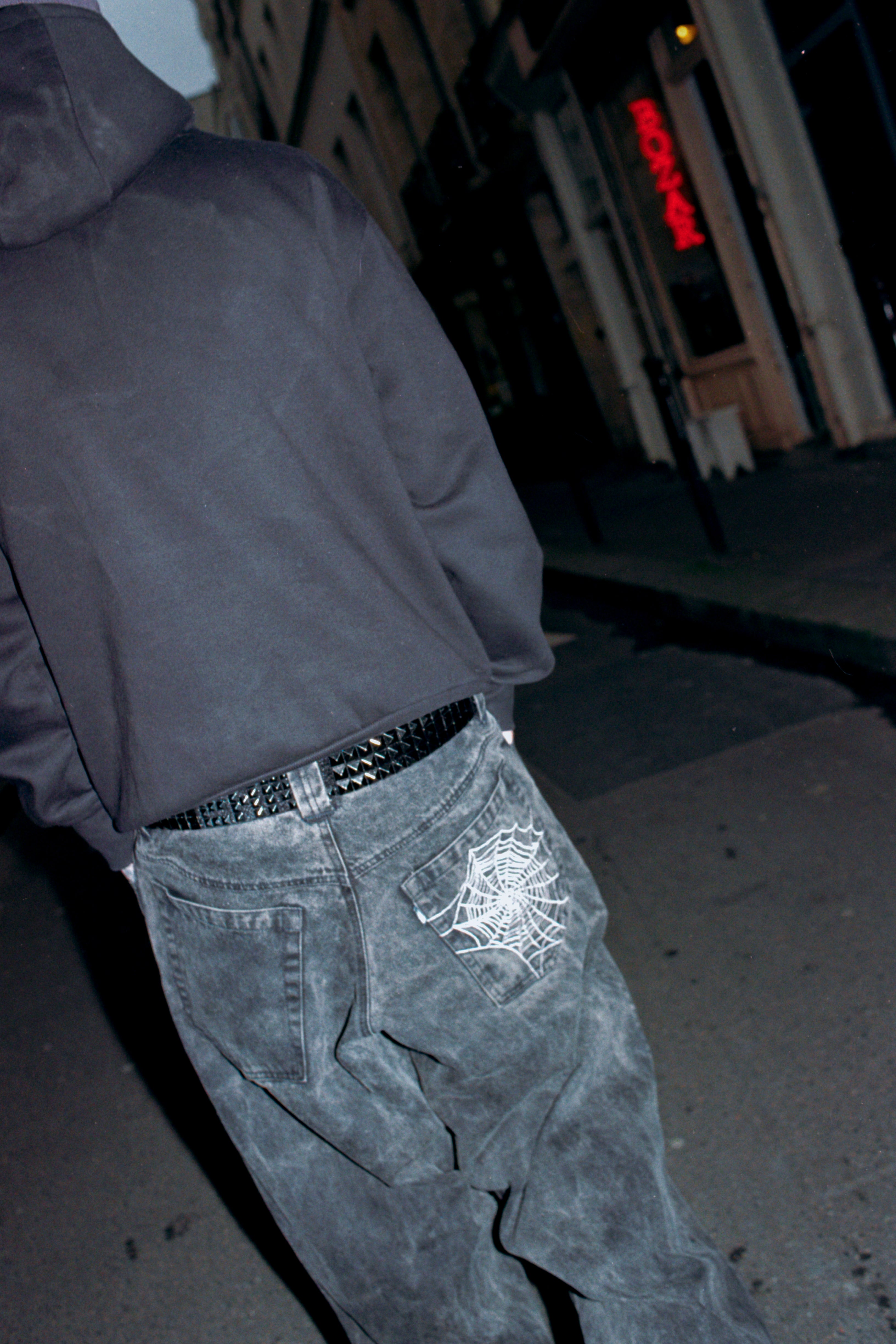 'Web' Jeans Washed Black